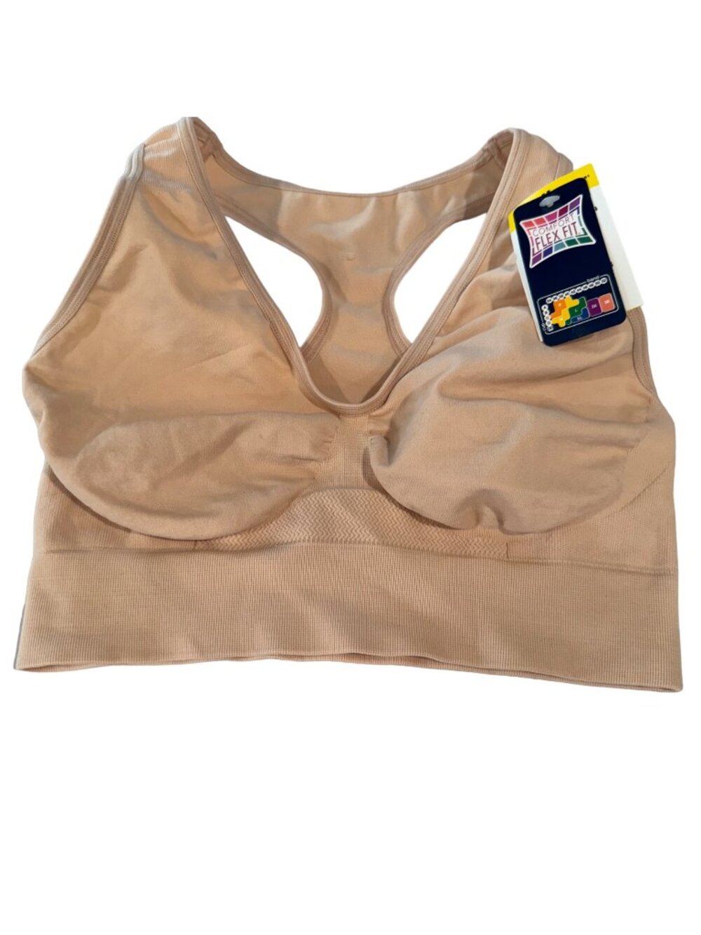 Fruit Of The Loom Comfort Flex Fit Wireless Sports Bra M DHHB39 Soft Taupe NWT